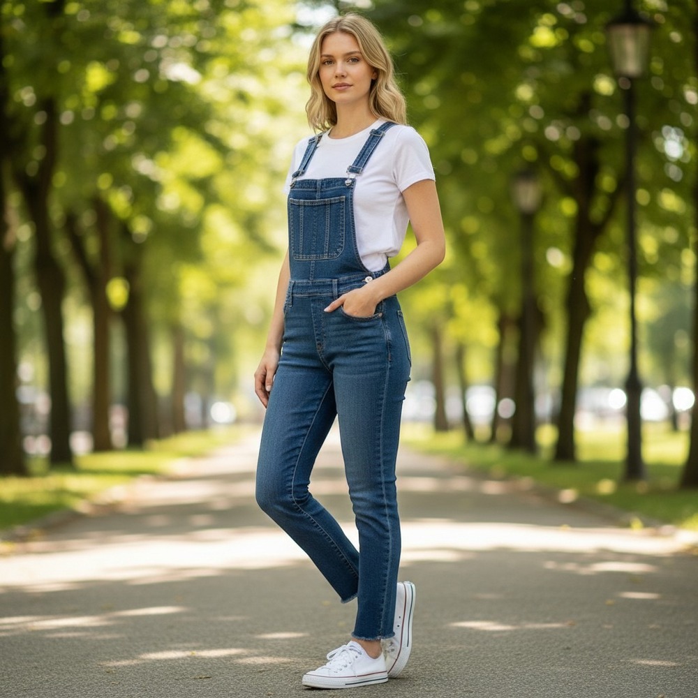 Madewell Denim Overalls Women Size 26 Blue Excellent Slim Fit Raw Hem Side 038